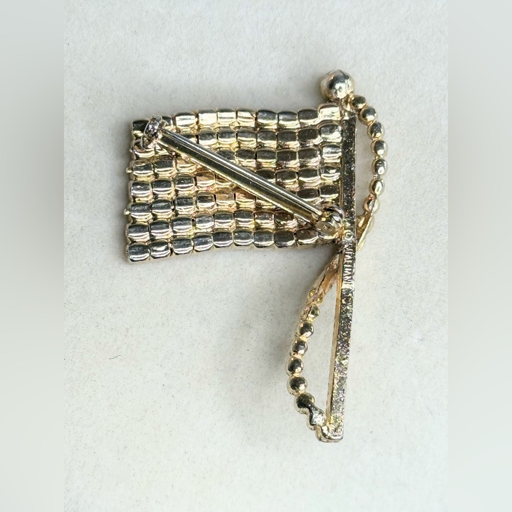 Vintage Ralph Rafaelian American Flag Brooch Sparkling Rhinestone Pin - Picture 8 of 8
